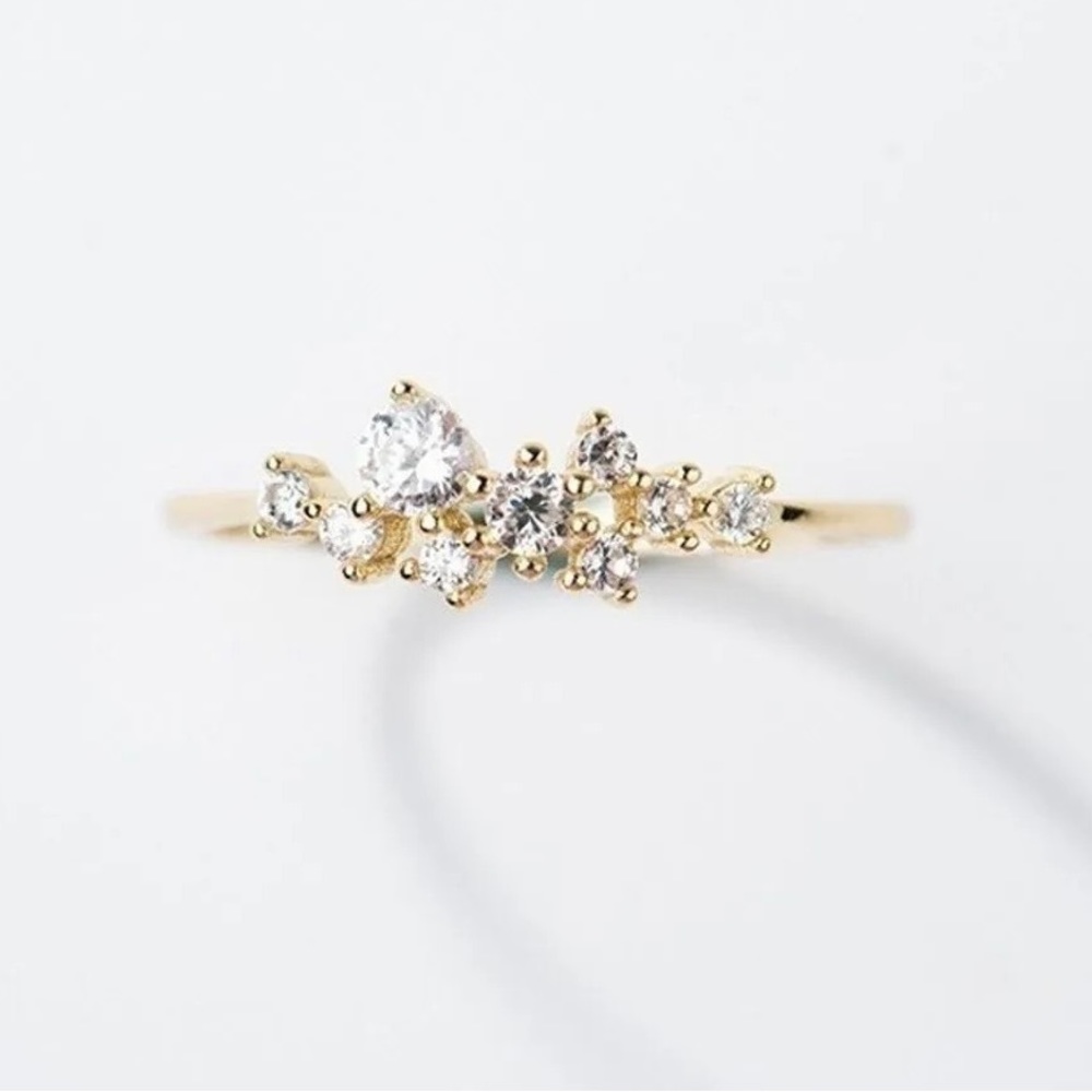 Dainty Zircon & Gold Colored Ring - Picture 3 of 6